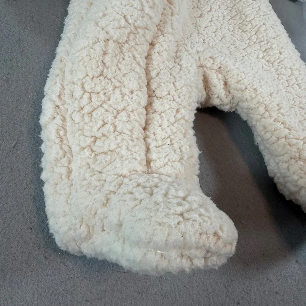 Zara‎ Baby Sherpa Pram Suit Newborn Cream Hooded Footed Romper